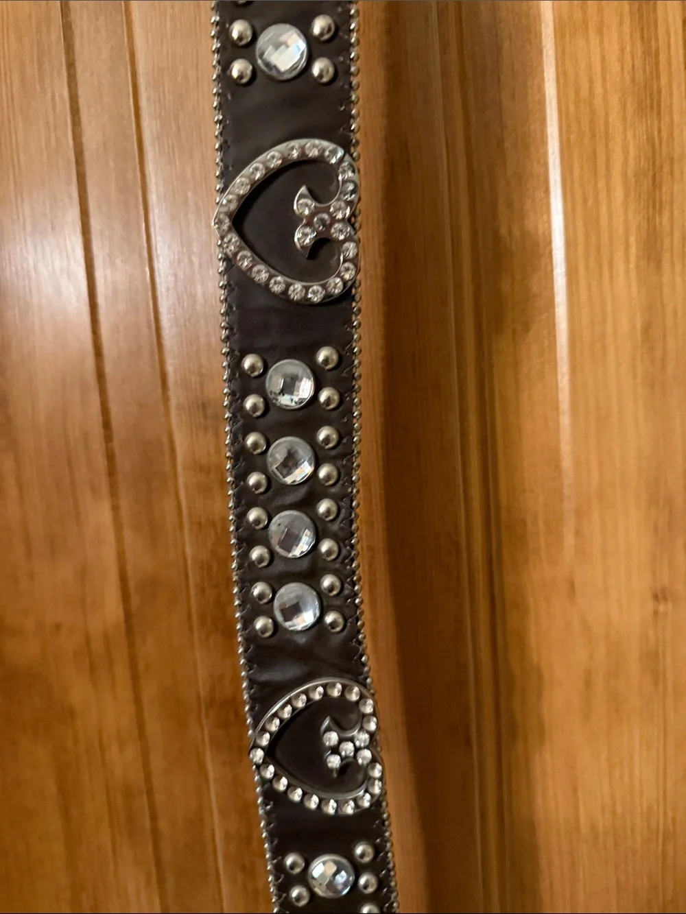 Decorative Studded Heart belt - Brown
